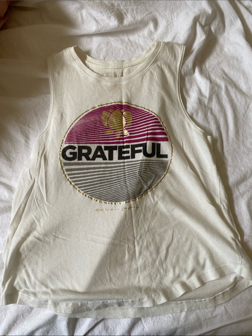 Spiritual Gangster Grateful Graphic Tank Top - White